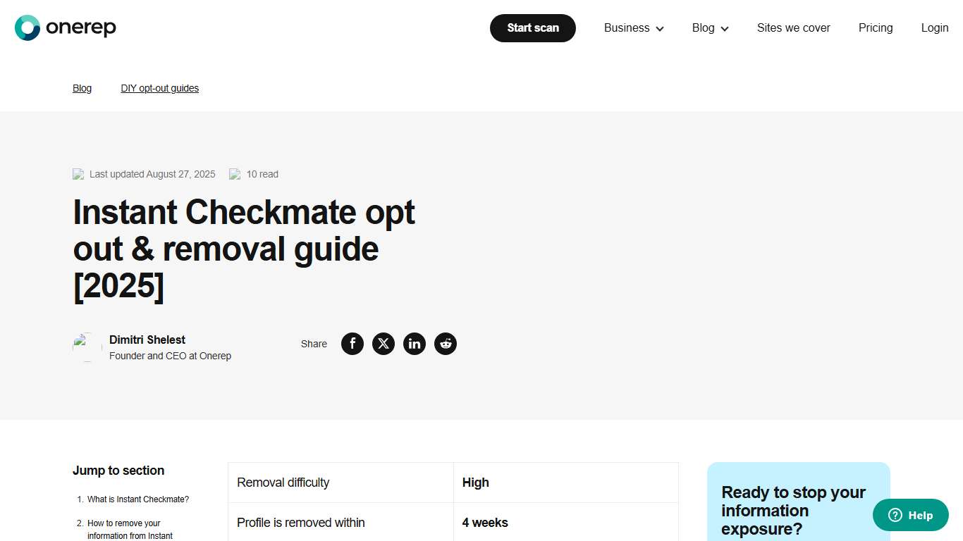 Instantcheckmate Opt Out & Removal Guide [2025]